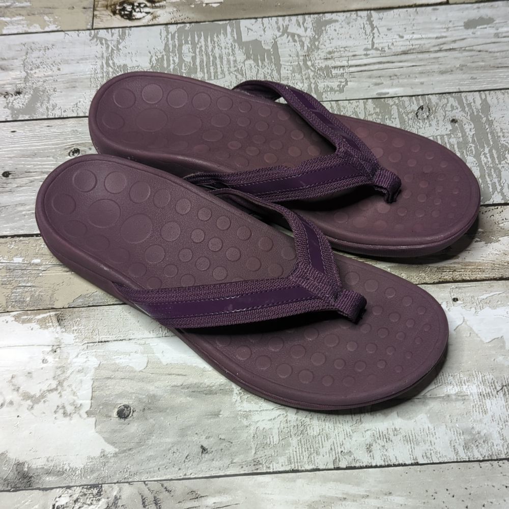 Orthoheel vionic look alike supportive flip flop sandals purple